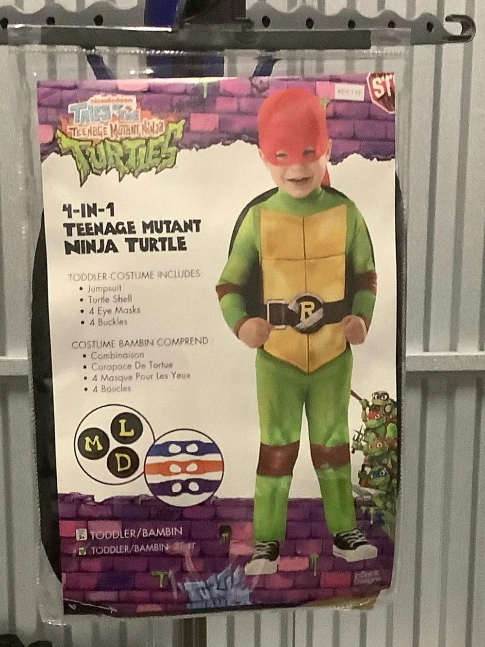 4-in-1 Green TMNT  Toddler Halloween Costume size 3+-4+